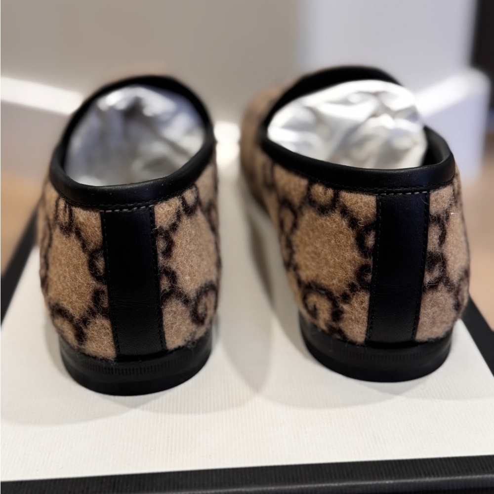 Gucci Beige and Black Patterned Loafers - Picture 3 of 5